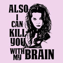 No.4 I Can Kill You With My Brain - Short sleeved body suit with envelope neck opening Design