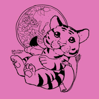 *Katie O'Kane* Original Tiger Design - Soft Style™ Women's V-Neck T-Shirt Design