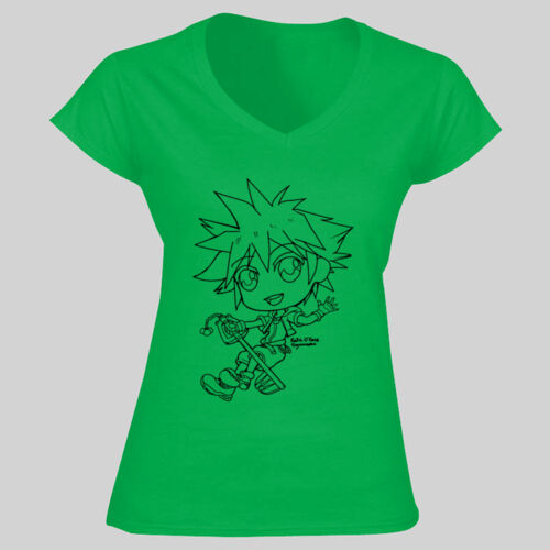 *Katie O'Kane* Sora Design - Soft Style™ Women's V-Neck T-Shirt Thumbnail