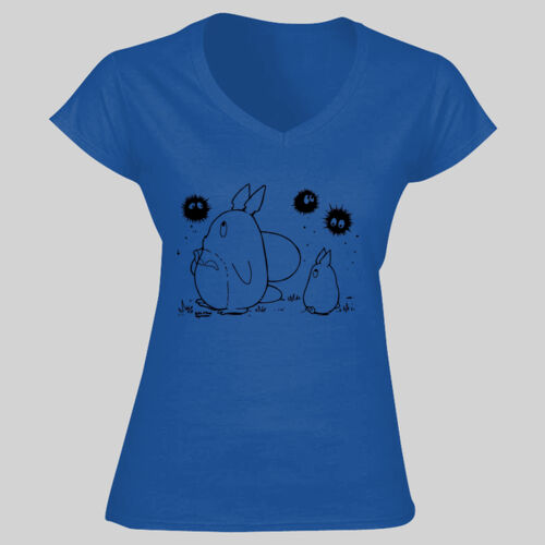 *Katie O'Kane* Totoro Design - Soft Style™ Women's V-Neck T-Shirt Thumbnail