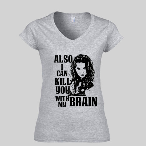 No.4 I Can Kill You With My Brain - Soft Style™ Women's V-Neck T-Shirt Thumbnail